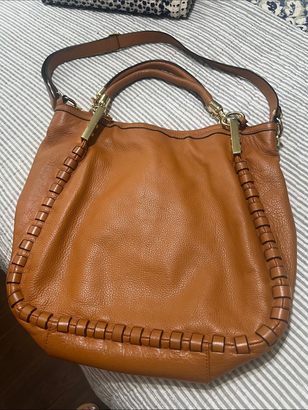 Vince Camuto Kat Leather Whipstitch Tote